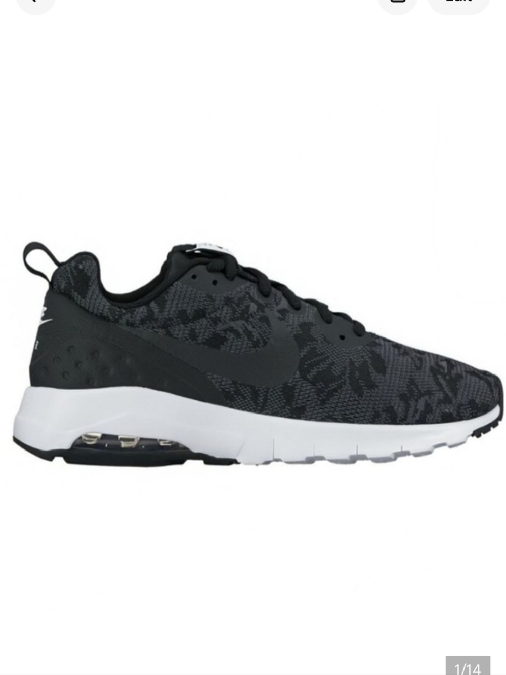 Nike Air Max Motion LW Black White Grey Gray Sneakers Trainers Women's 7